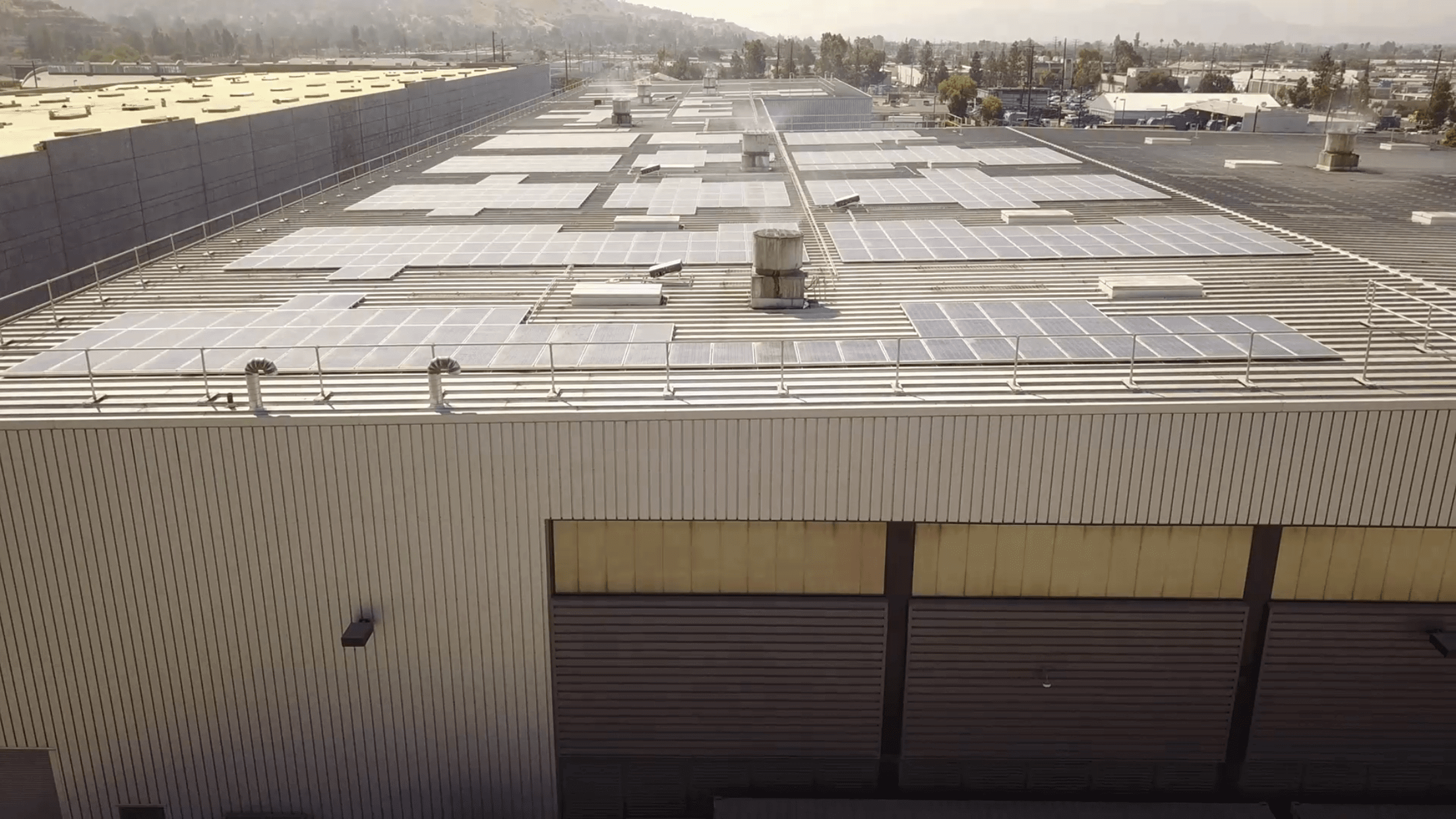 Rooftop solar panel installation for business